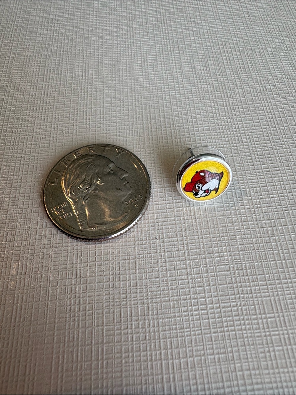 Silver Buc-ee’s Logo Stud Earrings - Picture 6 of 6